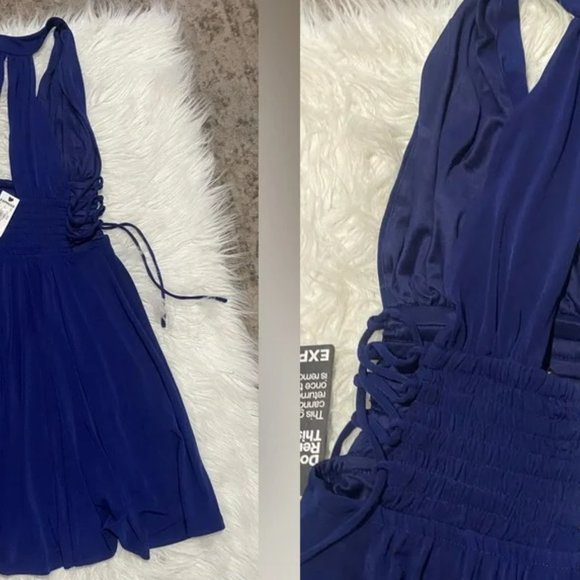 NWT Express Grecian Cut-Out Mini Dress - Picture 2 of 2